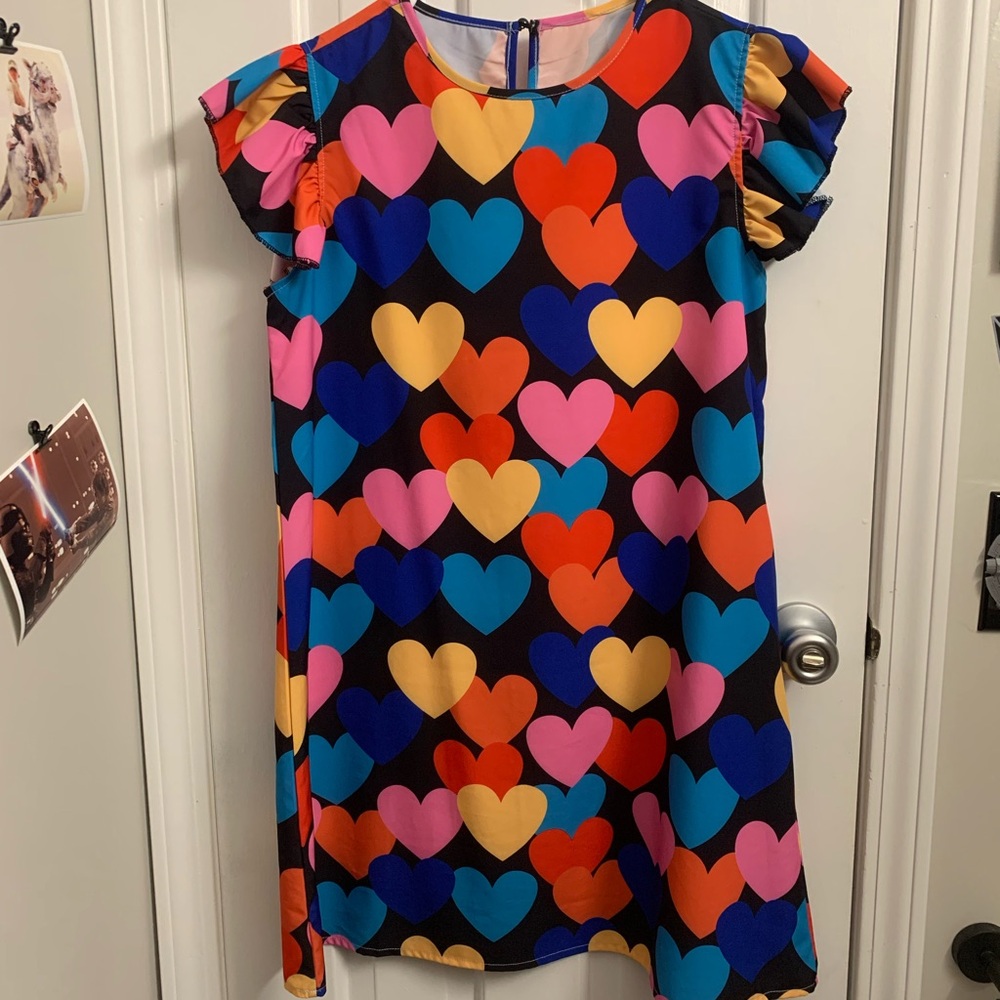 Colorful Heart Pattern Dress